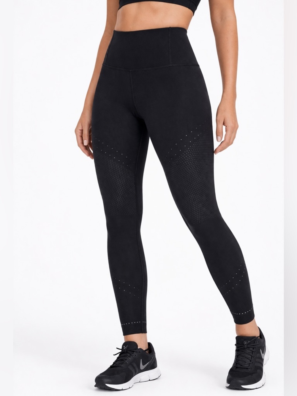 Lululemon Zoned In Tight SenseKnit Black Leggings Sz 8 High Rise Run Training